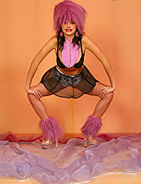 Today this young chicklette appears in sexy suit which you have probably never seen yet