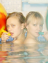 Ester and Jilary are getting all wet and slippery today.